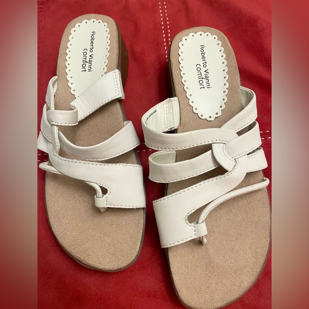 White Women's Sandals by Roberto Vianni - Comfort